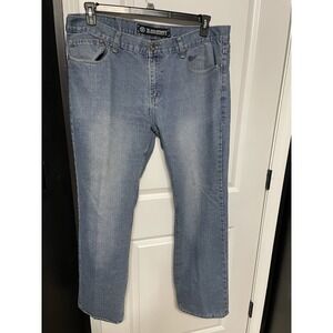 M. Society Men's Jeans 42x32 Blue Denim Straight Leg Medium Wash